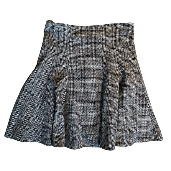 PASHUT Wool A-Line Skirt Herringbone Knee Length Pleated Gray Academia Israel - Picture 3 of 10